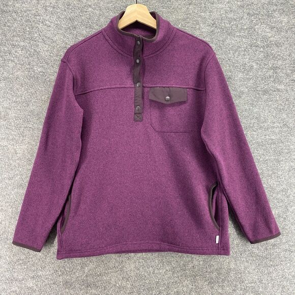 Eddie Bauer Sweater Women S Small Purple Knit High Neck Button Up Long Sleeve - Picture 4 of 9